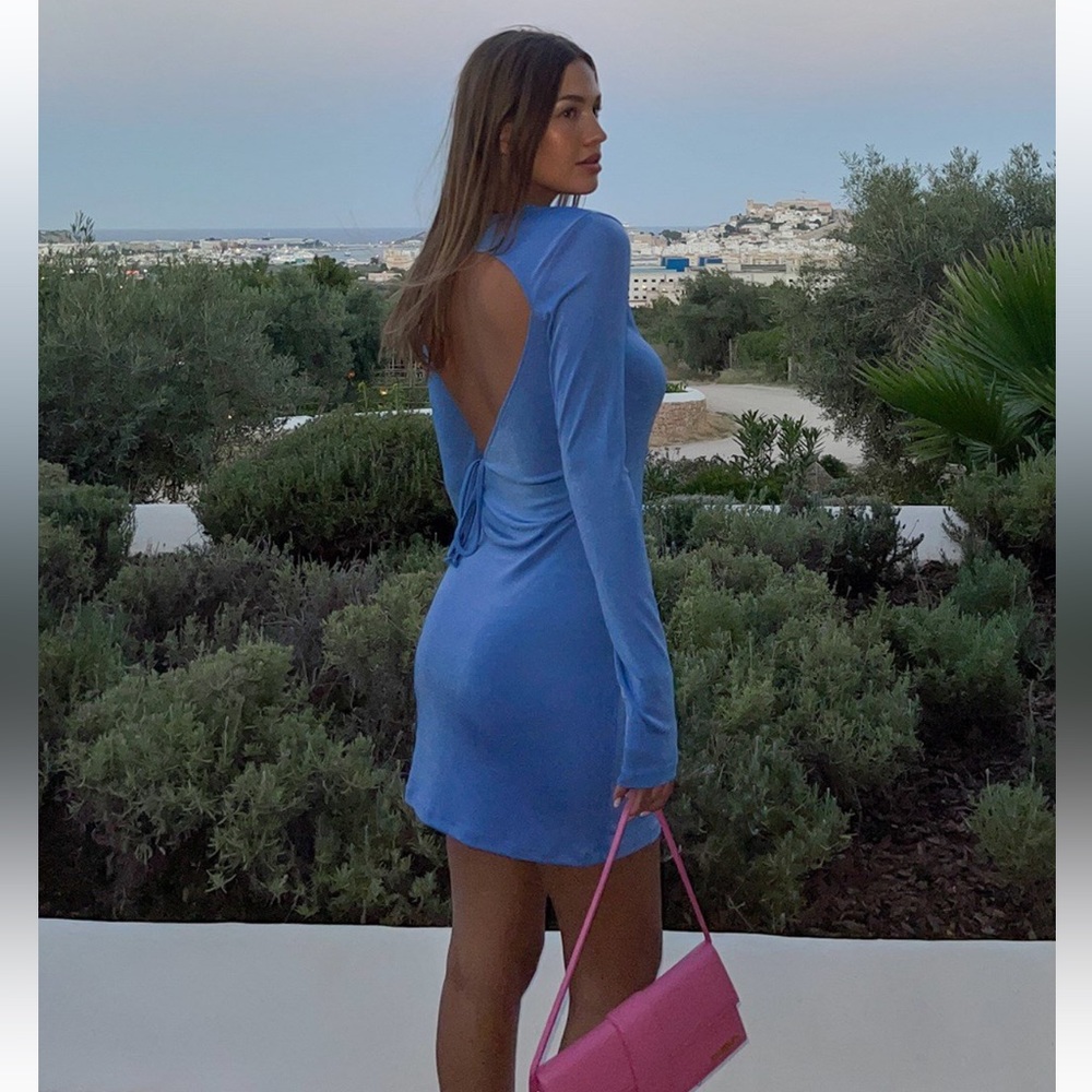 NA-KD Asymmetric Open Back Mini Dress